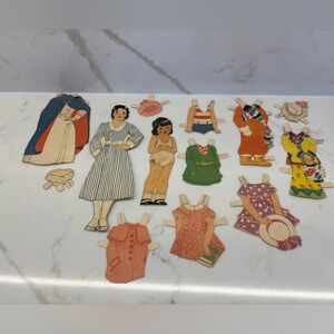 Vintage Set of Paper Dolls and Clothing Babette and Her Nurse includes 13 pieces
